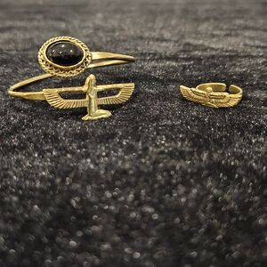 Elegant Gold and Black Jewelry Set